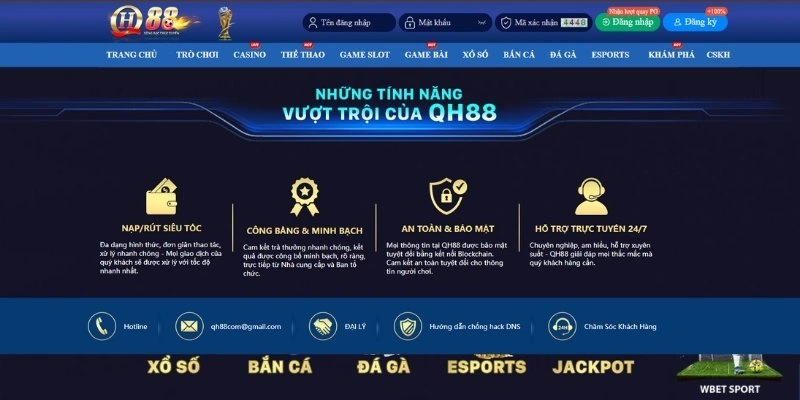 Tính năng vượt trội của QH88 trên nền tảng trực tuyến